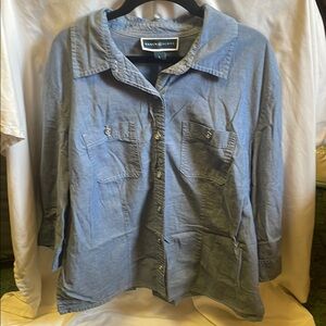 Karen Scott Denim Blue Casual Shirt
